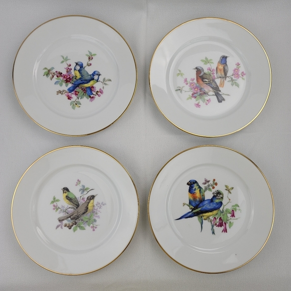 (4) Vtg JKW Western Germany Fine Porcelain Bird Plates - Picture 16 of 16